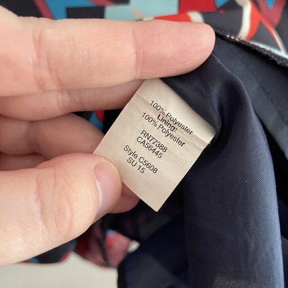 J.Crew Factory Women 6 Colorful Geometric Print Short Sleeve Gallery Shift Dress - Picture 7 of 10